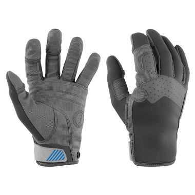 Mustang Traction Full Finger Glove - Gray/Blue - Large