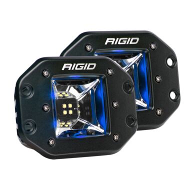 RIGID Industries Radiance Scene Lights - Flush Mount Pair - Black w/Blue LED Backlights