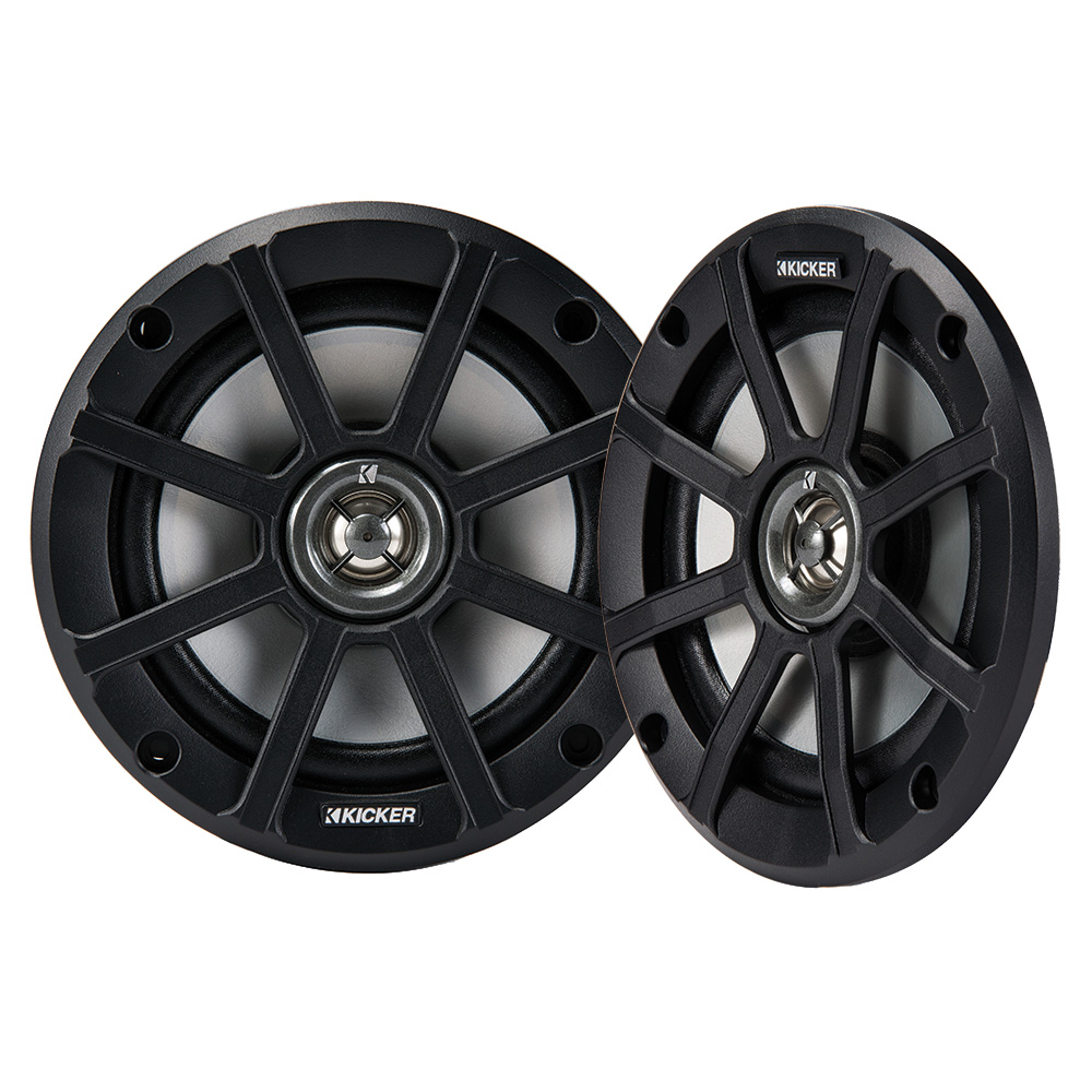 KICKER PS69 6x9 Powersports Weather-Proof Coaxial Speakers - 2-Ohm, Black