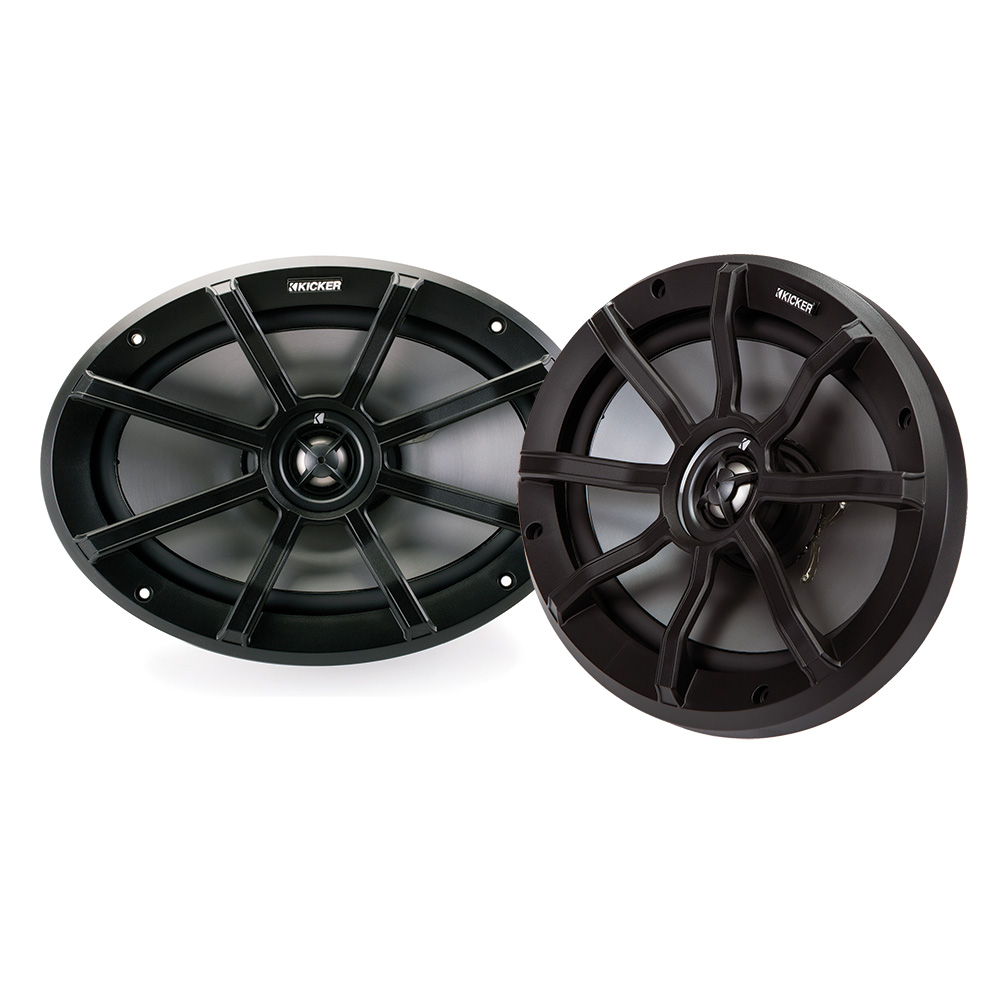 KICKER PS69 6x9 Powersports Weather-Proof Coaxial Speakers - 2-Ohm, Black - Thumbnail 4